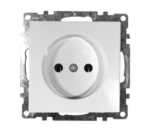 Розетка электрическая 1-местная (механизм) б/з, серия Катрин, GLS10-7109-01, белый  39303  STEKKER