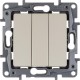 Etika Слоновая кость Выключатель 3-клавишный, 10А, автозажимные клеммы  672313  Legrand