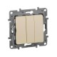 Etika Слоновая кость Выключатель 3-клавишный, 10А, автозажимные клеммы  672313  Legrand