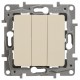 Etika Слоновая кость Выключатель 3-клавишный, 10А, автозажимные клеммы  672313  Legrand