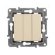 Etika Слоновая кость Выключатель 3-клавишный, 10А, автозажимные клеммы  672313  Legrand
