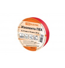 Изолента ПВХ 0,15х19мм Красная 20м   SQ0526-0003  TDM