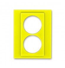 ABB Levit Жёлтый / дымчатый чёрный Сменная панель на розетку с з/к двойную Жёлтый  ND5513H-A2223 64  2CHH132223A8064  ABB