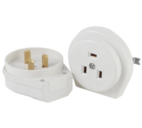 9-801-01 Соединитель электрический 2P+E (СЭ.РВШ32-003), 32А-250В, СУ, ПЭТФ (6/36/1080)  Б0050371  Intro