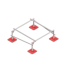 Опорная конструкция для установки оборудования TECHNORAPTOR FOOT 1500х1500 тип 1  KM-TR-F-SSEI-1500-1500-1  КМ - профиль