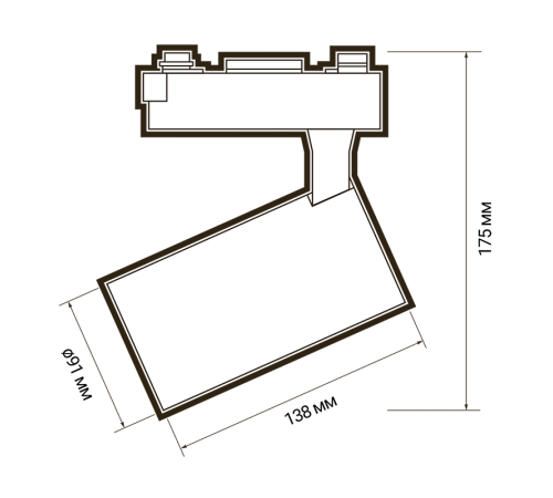 Светильник светодиодный трековый однофазный PTR 1335 35w 4000K 24° WH/WH (бел+бел реш) IP40  .5035256  JAZZWAY
