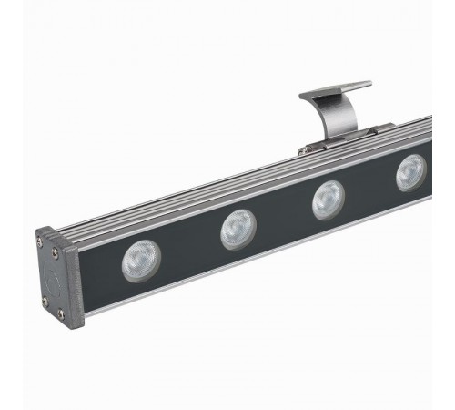 Прожектор светодиодный архитектурный AR-LINE-1000S-18W-24V RGB (Grey, 30 deg, DMX512)  023623  Arlight