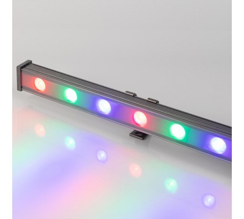 Прожектор светодиодный архитектурный AR-LINE-1000S-18W-24V RGB (Grey, 30 deg, DMX512)  023623  Arlight