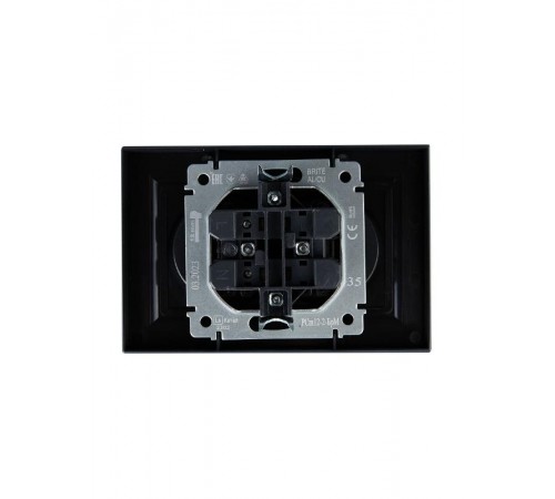 BRITE Розетка 2-ая без заземления со шторками 10А в сборе РСш12-2-БрМ маренго  BR-R23-10-K35-F  IEK