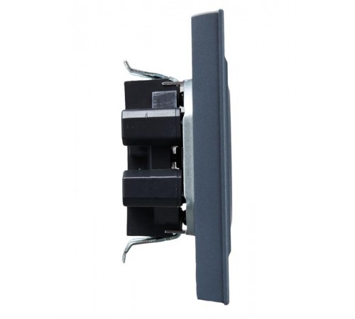 BRITE Розетка 2-ая без заземления со шторками 10А в сборе РСш12-2-БрМ маренго  BR-R23-10-K35-F  IEK