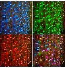 Гирлянда "Светодиодный Дождь" 2х1,5м, прозрачный провод, 230 В, диоды RGB, 300 LED свеч.с динамикой при приобр.контрол.245-907  245-309  NEON-NIGHT