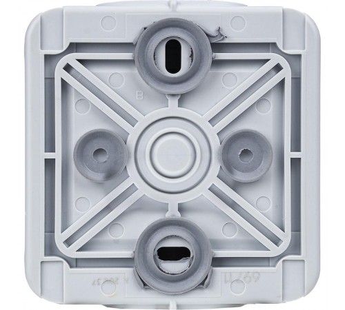 Plexo Серый Выключатель/Переключатель 1-клавишный наружный монтаж 10А (в сборе) IP55  069711  Legrand