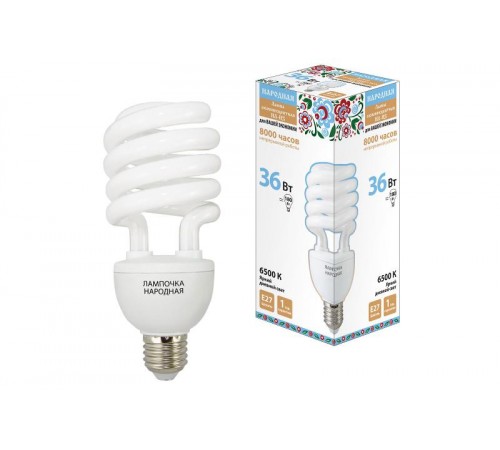 Лампа энергосберегающая КЛЛ  36Вт Е27 865 cпираль НЛ-HS  SQ0347-0033  TDM