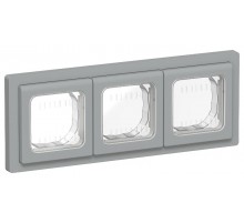 FLITE Рамка 3-местная IP55 Рпро-3-55-ФлС серый  FI-M30-32-55-K03  IEK