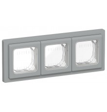 FLITE Рамка 3-местная IP55 Рпро-3-55-ФлС серый  FI-M30-32-55-K03  IEK