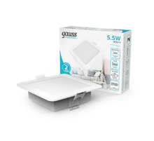 Светильник  Elementary Downlight квадрат 5,5W 460lm 4000K 170-260V IP20 95*26 белый LED 1/100  998420205  Gauss