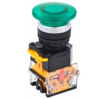 Кнопка D8-11M "Грибок" d=22мм 1з+1р зеленая  BBG30-11M-3-22-K06  IEK