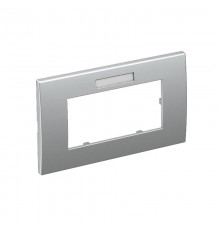 Рамка двойная Modul45 (с полем д/маркировки.,горизонт.,84x140 мм,серебристый) (AR45-BF2 AL)  6119356  OBO Bettermann