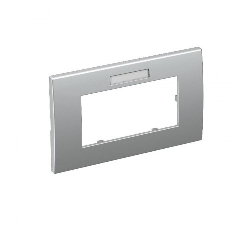 Рамка двойная Modul45 (с полем д/маркировки.,горизонт.,84x140 мм,серебристый) (AR45-BF2 AL)  6119356  OBO Bettermann