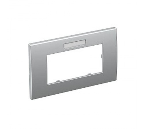 Рамка двойная Modul45 (с полем д/маркировки.,горизонт.,84x140 мм,серебристый) (AR45-BF2 AL)  6119356  OBO Bettermann