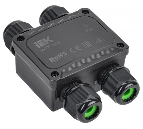 Коробка распределительная герметичная WTP-403 4 ввода M25 IP68 123x82x42мм 4 клеммы до 6 мм.кв.   UWB10-H-450-41-04-68  IEK