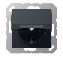 Розетка SCHUKO® с крышкой; термопласт; антрацит  EP1420KLAN  Jung