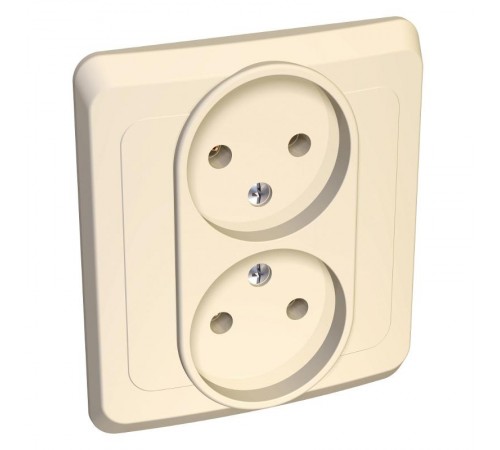 Этюд Кремовый С/У Розетка 2-ая без заземления  PC16-005K  SE