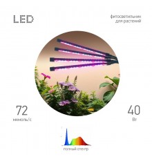 Настольный светильник для растений  FITO-40W-АLED-Ra-USB полного спектра 40 Вт черный  Б0068290  ЭРА