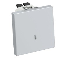 Переключатель одноклавишный с контрольной подсветкой 10A 250В 1 модуль, 45х45мм алюминиевый лак  6120942  OBO Bettermann