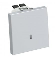 Переключатель одноклавишный с контрольной подсветкой 10A 250В 1 модуль, 45х45мм алюминиевый лак  6120942  OBO Bettermann