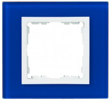 Simon 82 Рамка декоративная, 4 поста, S82 Nature, Стекло, синий-белый  82647-64  Simon