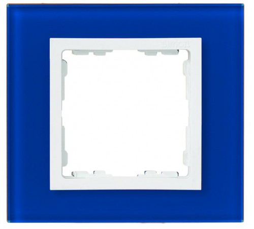 Simon 82 Рамка декоративная, 4 поста, S82 Nature, Стекло, синий-белый  82647-64  Simon