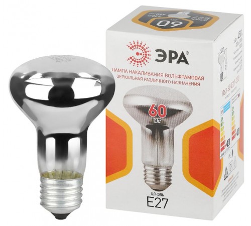 Лампа накаливания  R63 60Вт E27 /Е27 230В  рефлектор  Б0066536  ЭРА