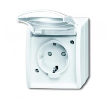 Розетка SCHUKO 16А 250В IP44 для открытого монтажа c защитными шторками, серия ocean, цвет альпийский белый  2083-0-0843   2CKA002083A0843  ABB