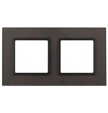 14-5102-32 Рамка на 2 поста, стекло, Эра Elegance, серый+антр  Б0034504  ЭРА
