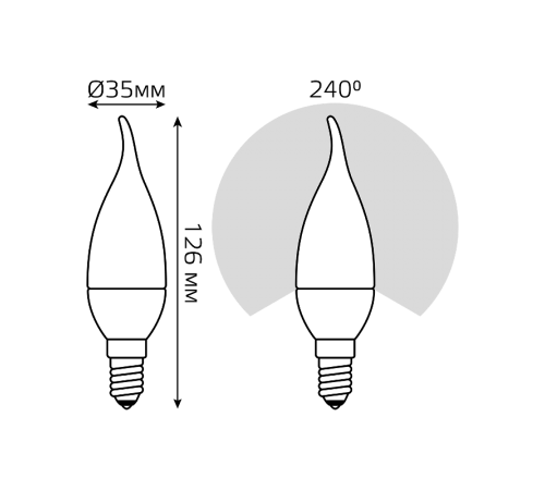 Лампа светодиодная Black LED Свеча на ветру E14 9.5W 950lm 4100K  104101210  Gauss