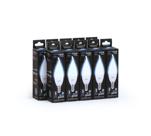 Лампа светодиодная Black LED Свеча на ветру E14 9.5W 950lm 4100K  104101210  Gauss