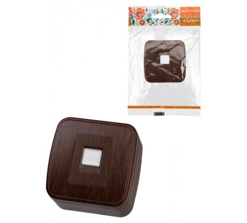 Розетка компьютерная (RJ-45) открытой установки IP20, венге "Дача" Народная  SQ1824-0071  TDM
