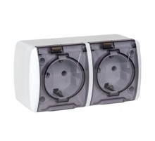 Владивосток Розетка 2-местная 16А с заземлением с прозрачной крышкой IP54  EQR16-129-30-54-T  EKF