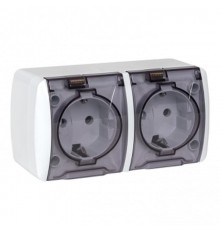 Владивосток Розетка 2-местная 16А с заземлением с прозрачной крышкой IP54  EQR16-129-30-54-T  EKF