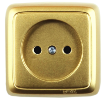 Розетка открытой установки, одноместная, цвет золото  РА16-101-07  HEGEL