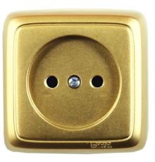 Розетка открытой установки, одноместная, цвет золото  РА16-101-07  HEGEL