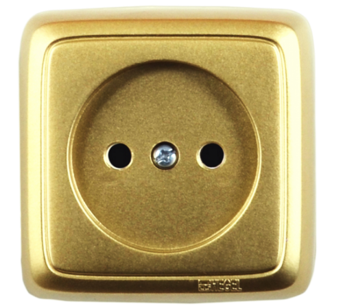 Розетка открытой установки, одноместная, цвет золото  РА16-101-07  HEGEL
