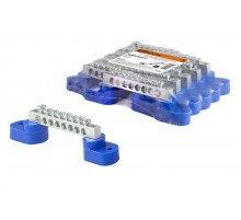 Шина "N" нулевая 6х9мм на двух угл. изоляторах 8 групп никелированная  SQ0801-0312  TDM