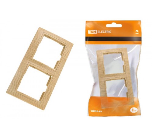 Рамка 2-х постовая горизонтальная "ЭКО" (сосна) "Таймыр"  SQ1814-0226  TDM