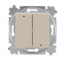 ABB Levit Кофе макиато / белый Выключатель жалюзи 2-кл. без фиксации клавиш  3559H-A88445 18W  2CHH598845A6018  ABB