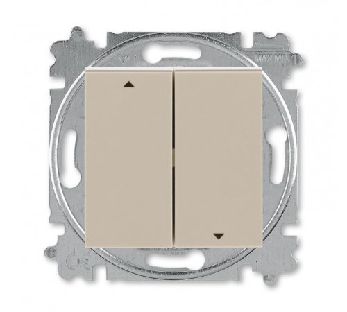 ABB Levit Кофе макиато / белый Выключатель жалюзи 2-кл. с фиксацией клавиш  3559H-A89445 18W  2CHH598945A6018  ABB