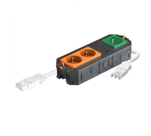 Рамка 4-модульная с розетками 2 оранжевые, 1 зеленая, 1 заглушка, 2К+З, штекер WINSTA MIDI  7404623  OBO Bettermann