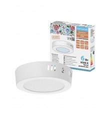 Светильник светодиодный накладной "Даунлайт НАРОДНЫЙ" круг СПО (белый) алюминий 6Вт 6500К  SQ0329-4214  TDM