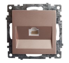 Розетка компьютерная 1-местная RJ-45 (механизм), серия Катрин, GLS00-7107-02, шампань  39599  STEKKER